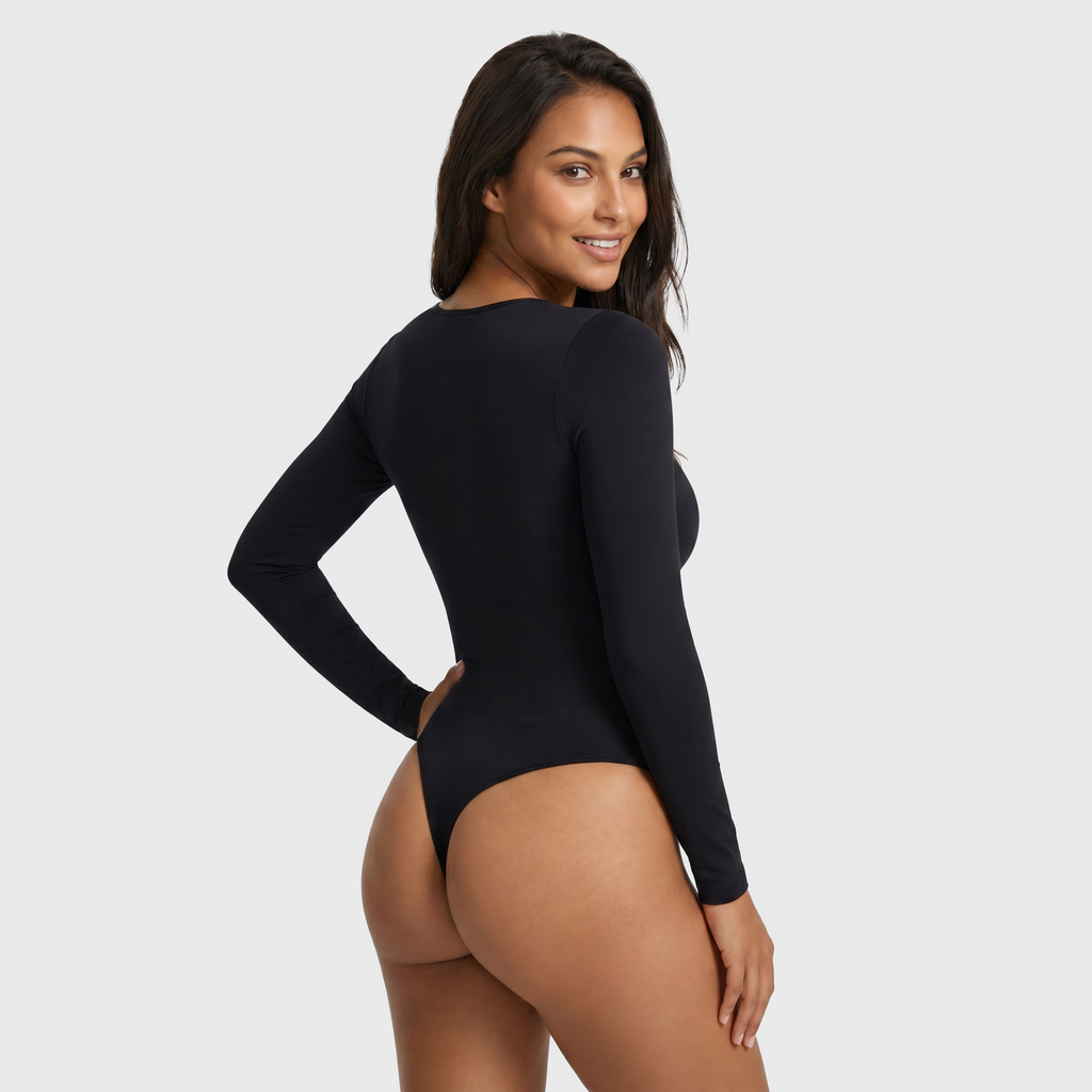 Long-Sleeve Scoop-Neck Bodysuit