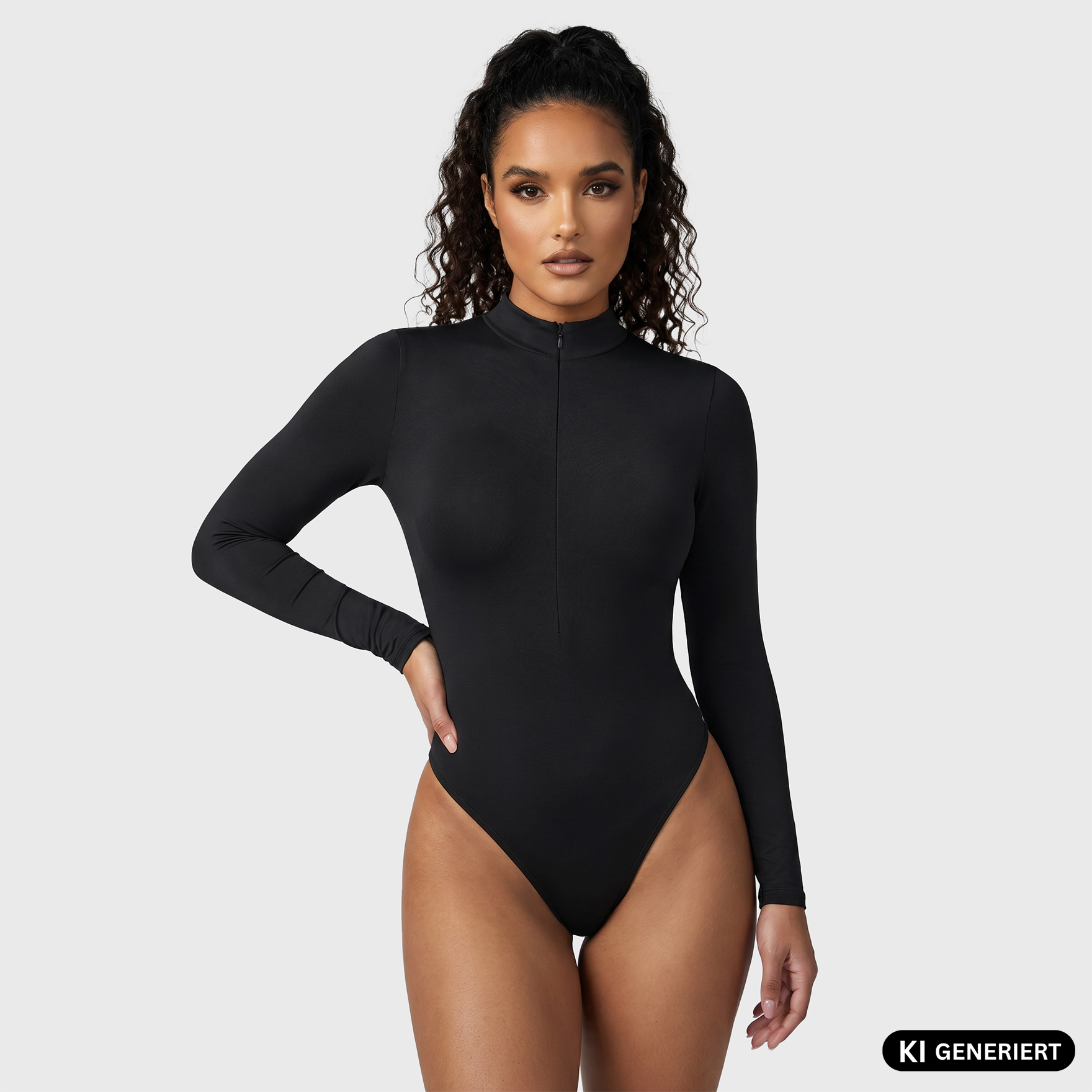 Long Sleeve Half-Zip Bodysuit