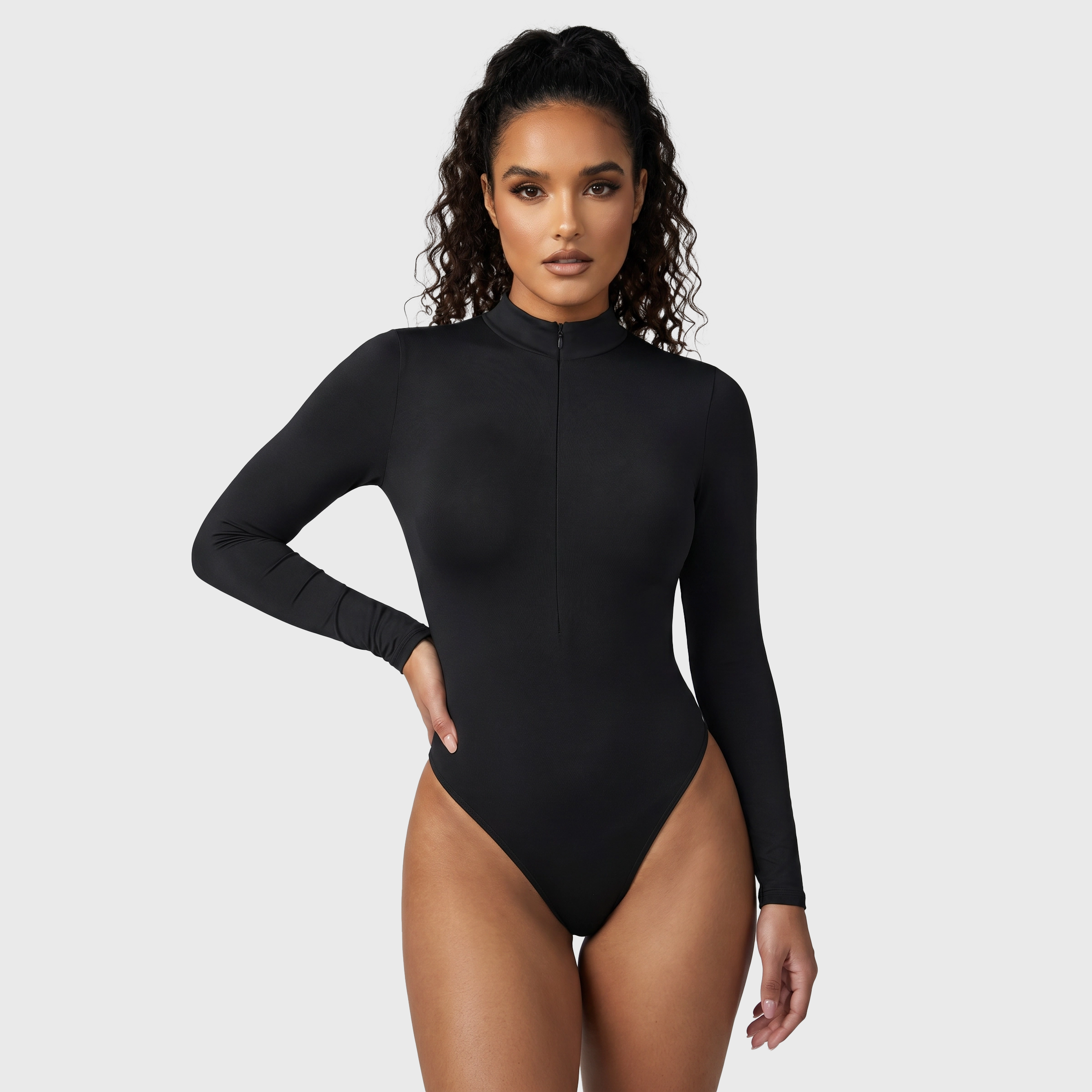 Long Sleeve Half-Zip Bodysuit