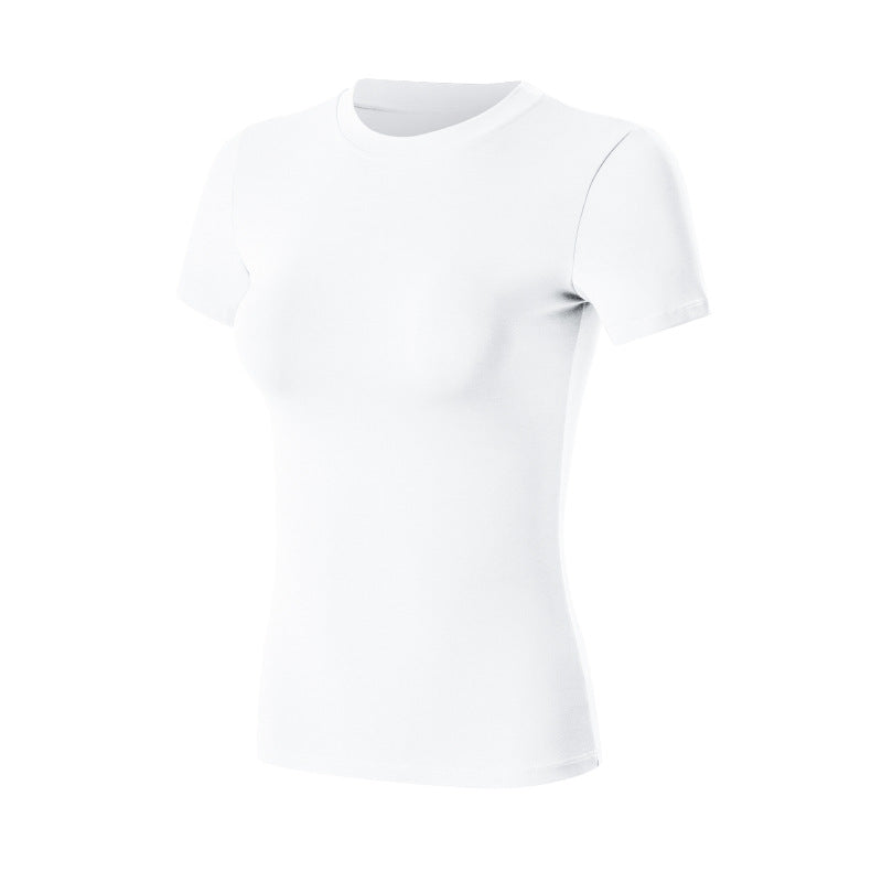 Bare-chested yoga shirt with short sleeves