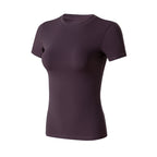 Bare-chested yoga shirt with short sleeves