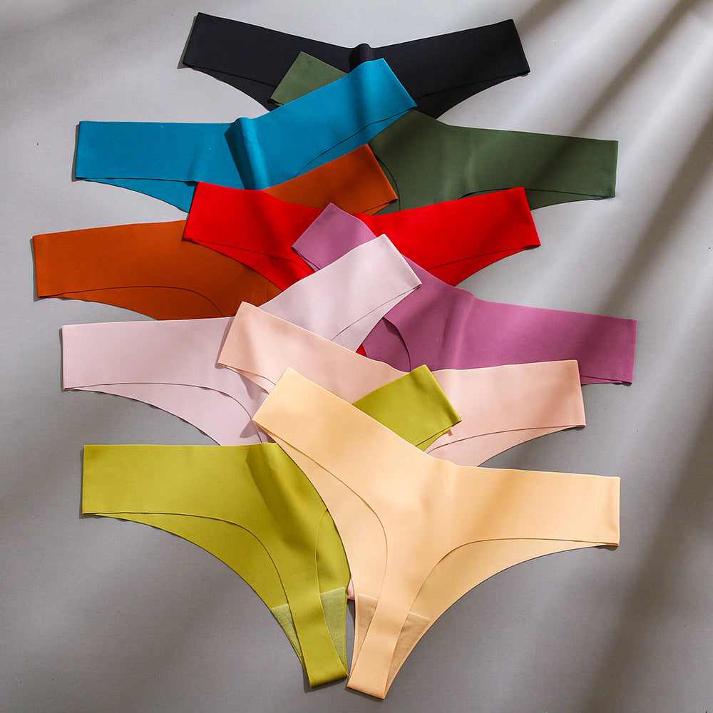 Seamless Ice Silk Women's Thong Underwear