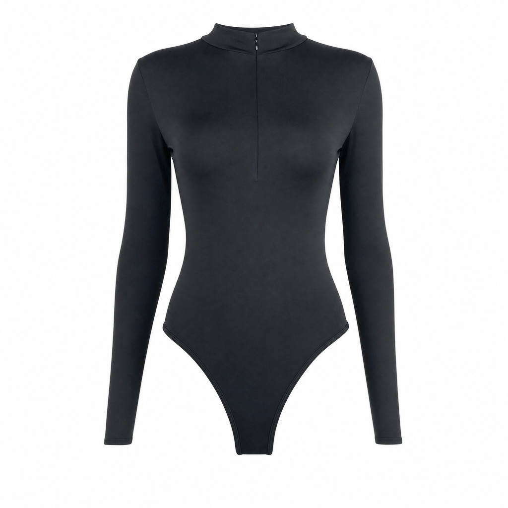 Long Sleeve Half-Zip Bodysuit