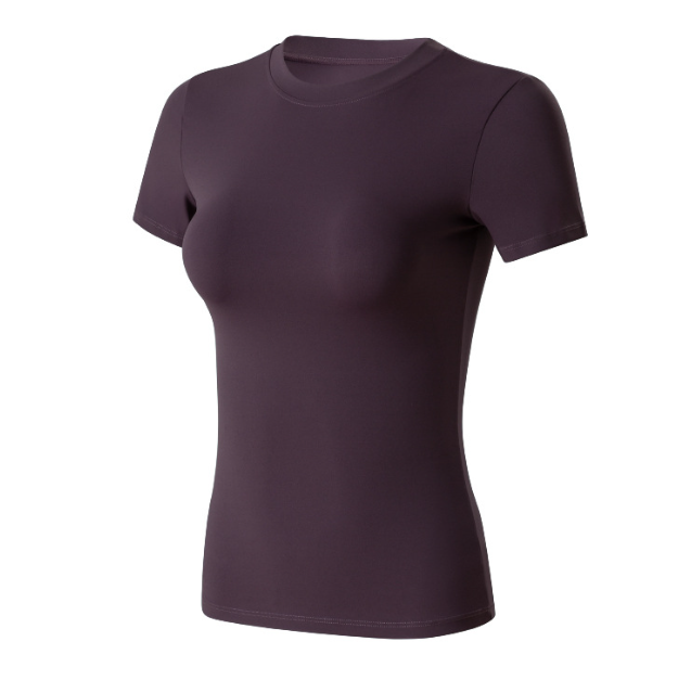 Bare-chested yoga shirt with short sleeves