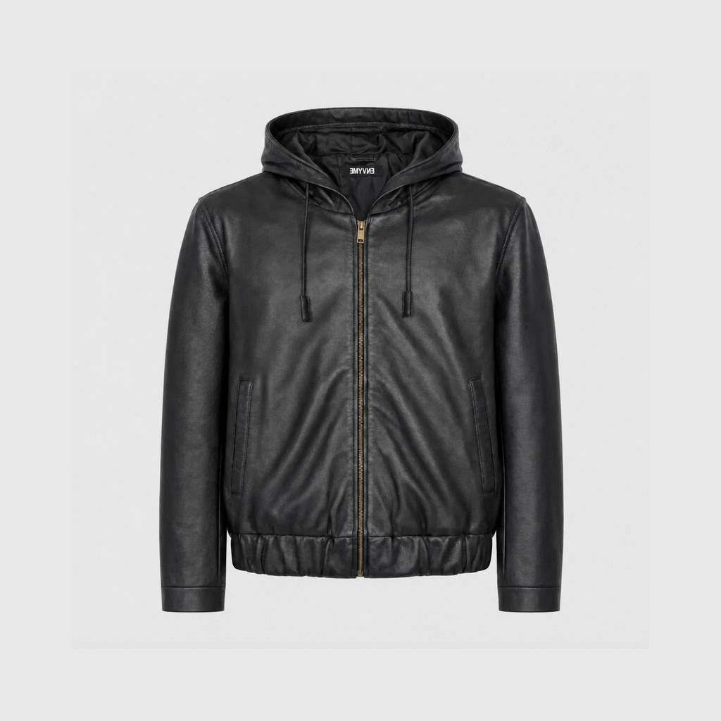 Hooded Leather Jacket