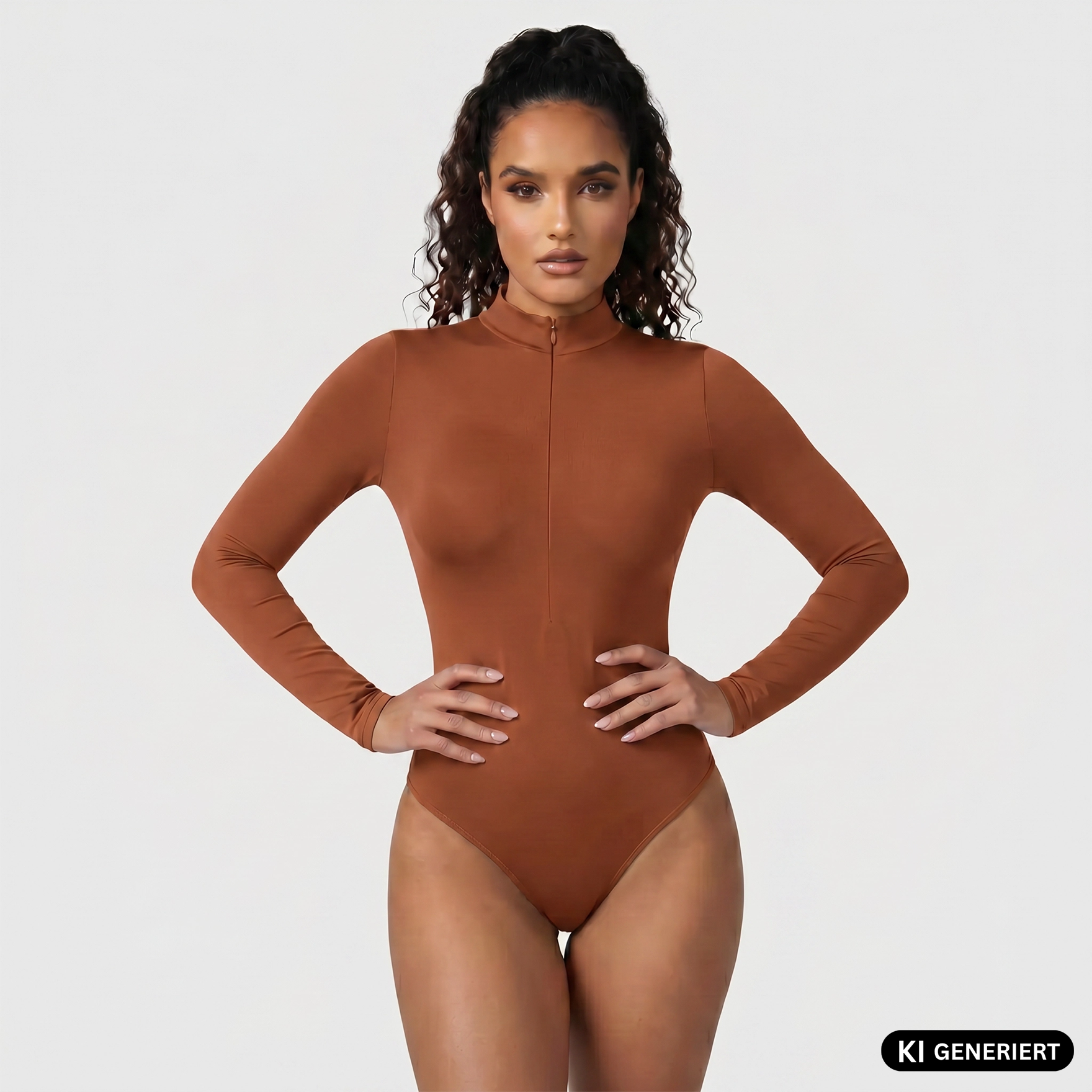 Long Sleeve Half-Zip Bodysuit