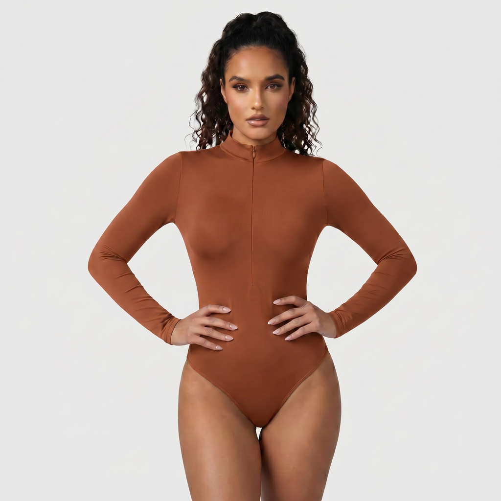 Long Sleeve Half-Zip Bodysuit