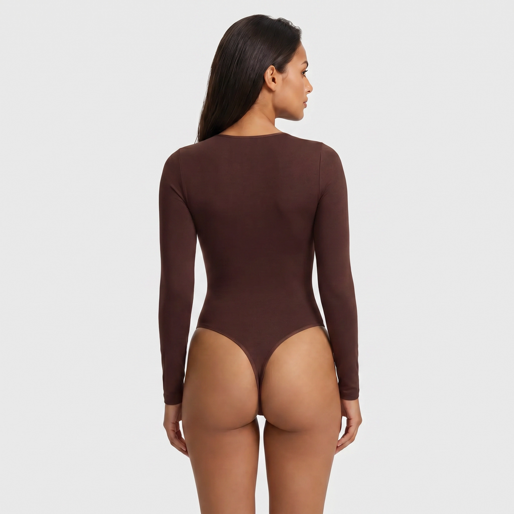 Long-Sleeve Scoop-Neck Bodysuit