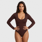 Long-Sleeve Scoop-Neck Bodysuit