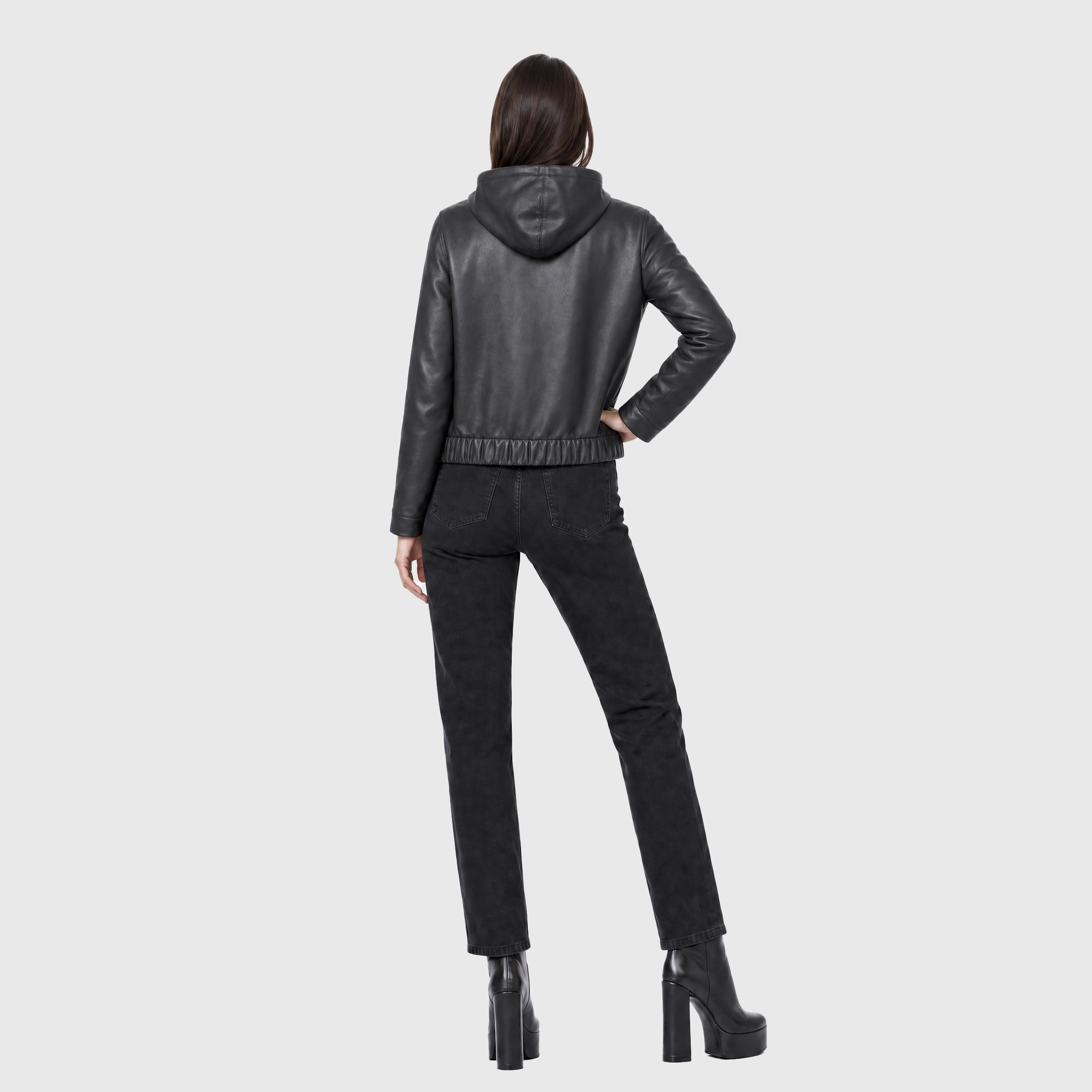 Hooded Leather Jacket