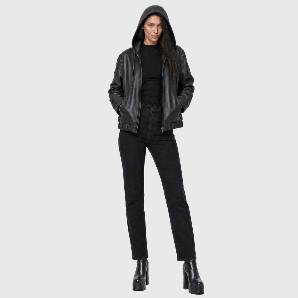 Hooded Leather Jacket