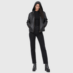 Hooded Leather Jacket