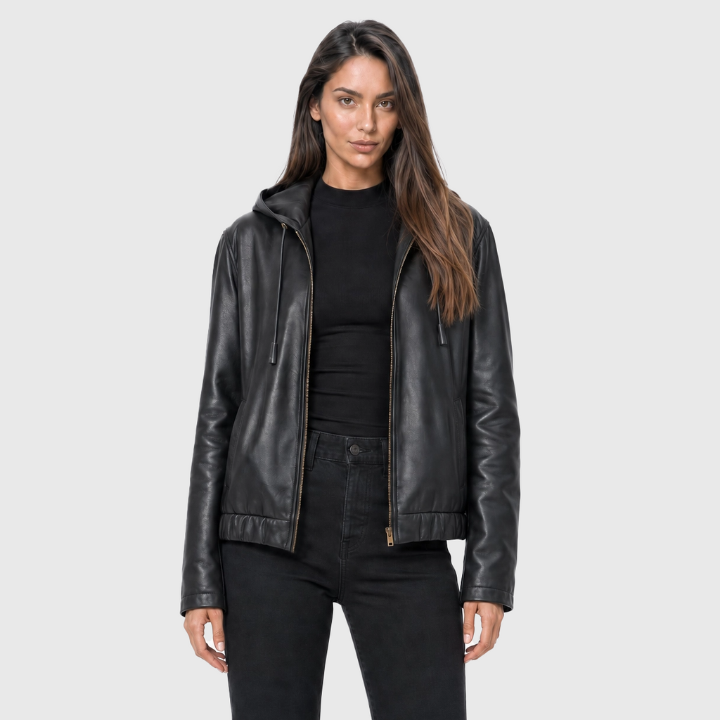 Hooded Leather Jacket