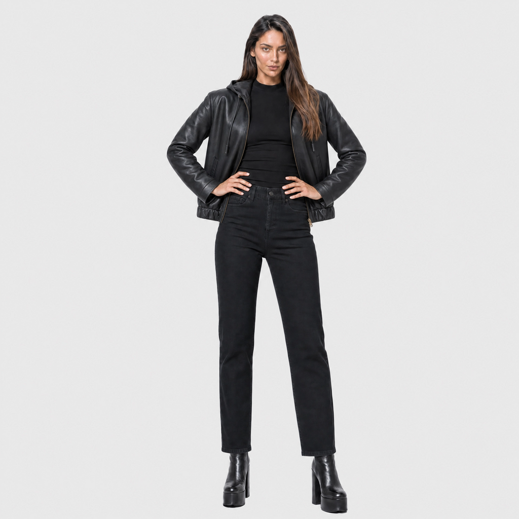 Hooded Leather Jacket
