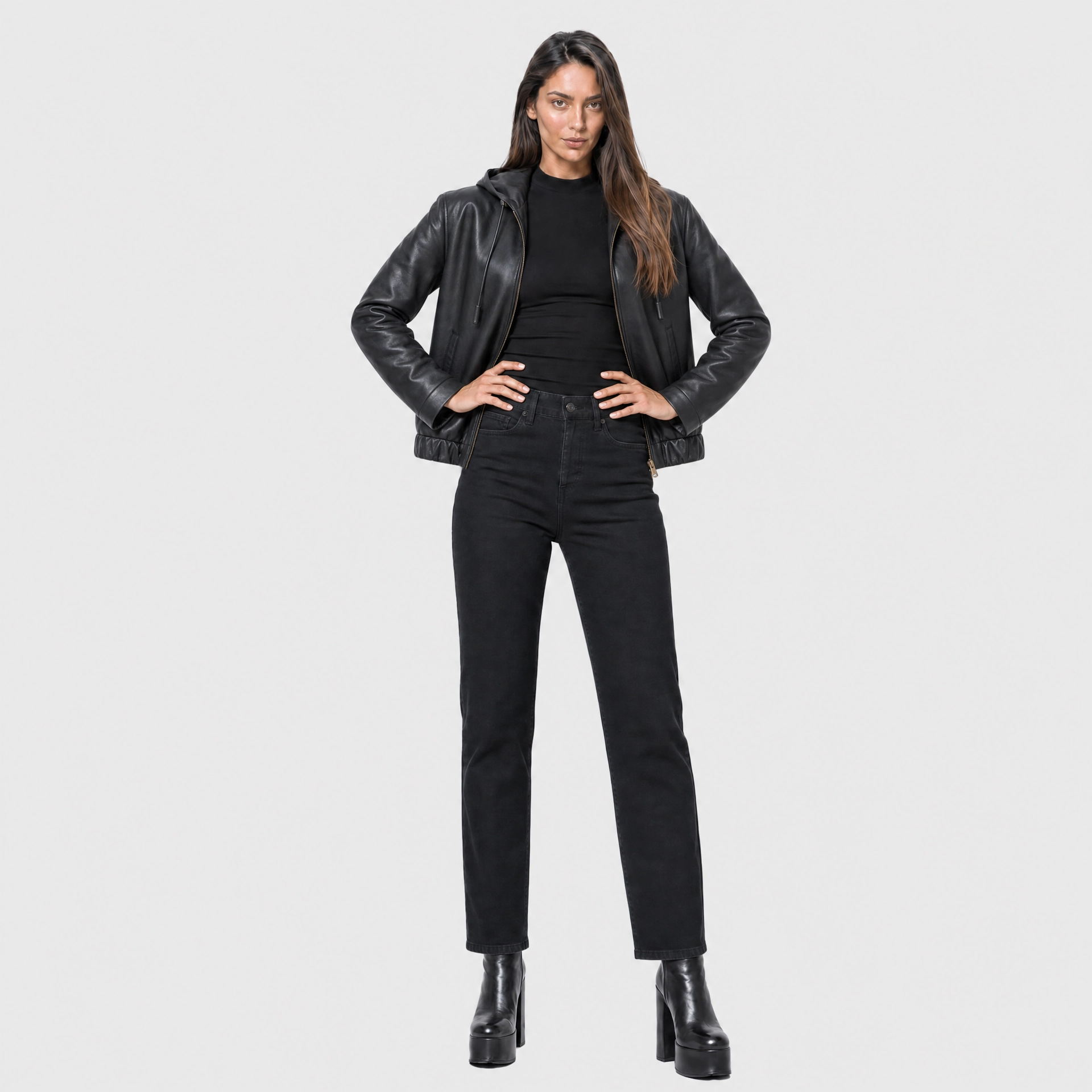 Hooded Leather Jacket