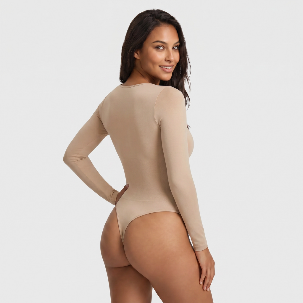 Long-Sleeve Scoop-Neck Bodysuit