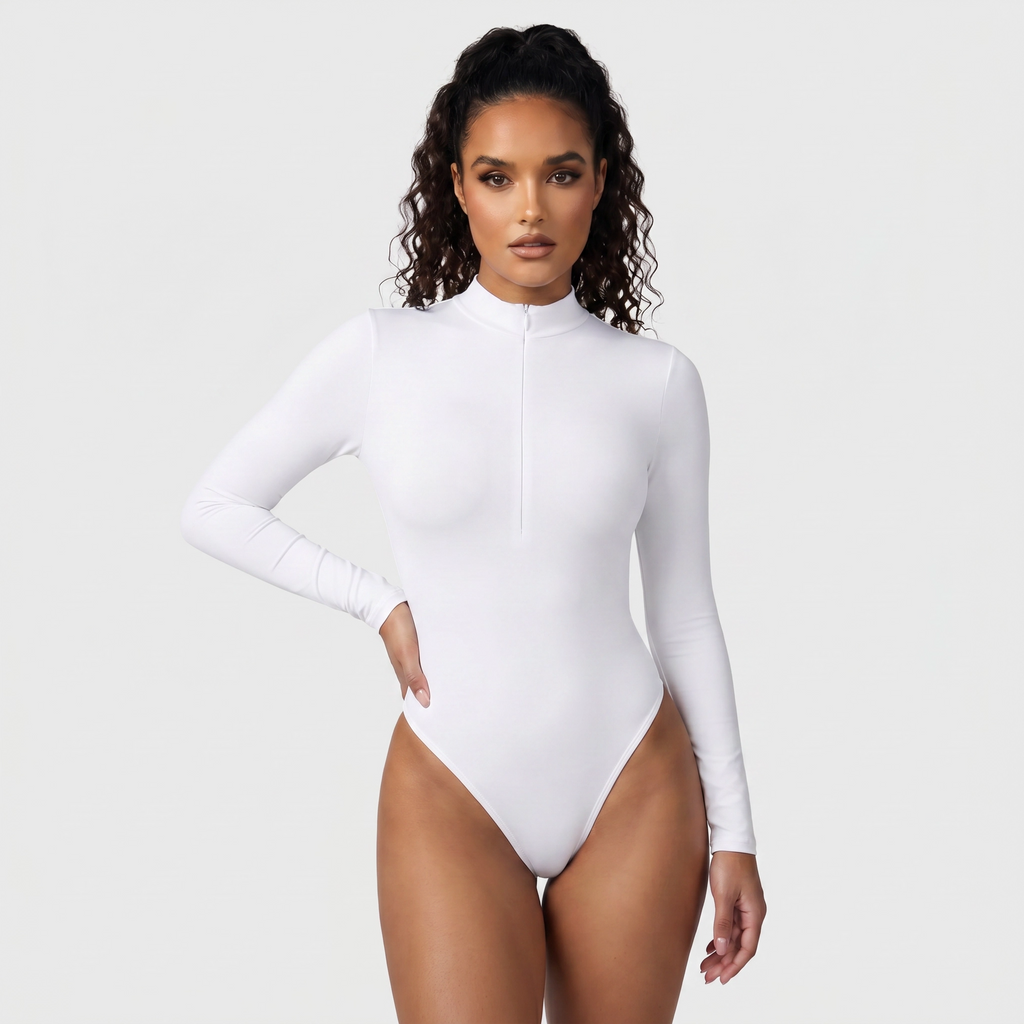 Long Sleeve Half-Zip Bodysuit